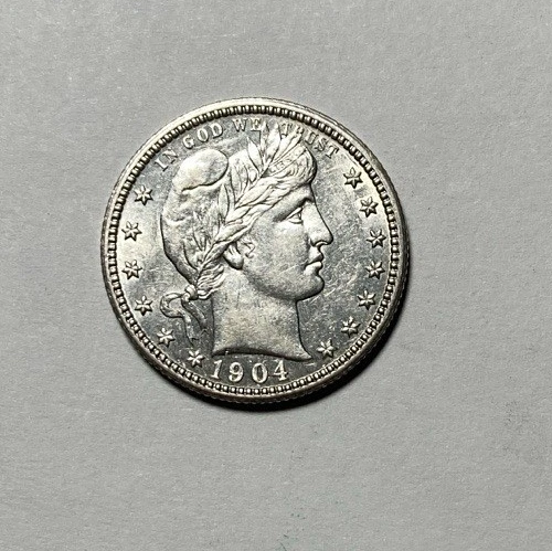 1904 Barber Quarter Choice AU++