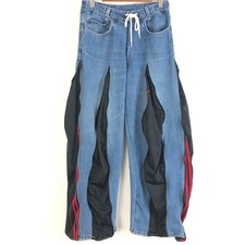 Adidas Men 3556 Remake Rebuild Denim Pants Patchwork Zip Limited Edition Sportsw