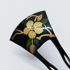 Vintage resin gold leaf flower-shaped hairpin