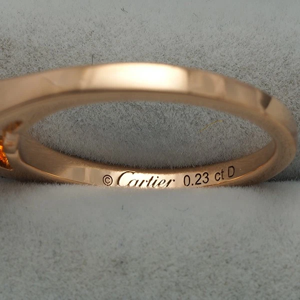 Auténtico Anillo Cartier Diamante 0.23ct F VS1 EX Bailarina EU50 18K 750 Oro Rosa / Foto 4 de 4