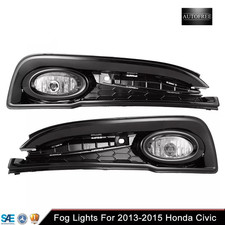 Fog Lights For Honda Civic 2013-2015 Clear Lens Pair Front Lamps Wwiringswitch Fog Lights For Honda Civic 2013-2015 Clear Lens Pair Front Lamps Wwiringswitch