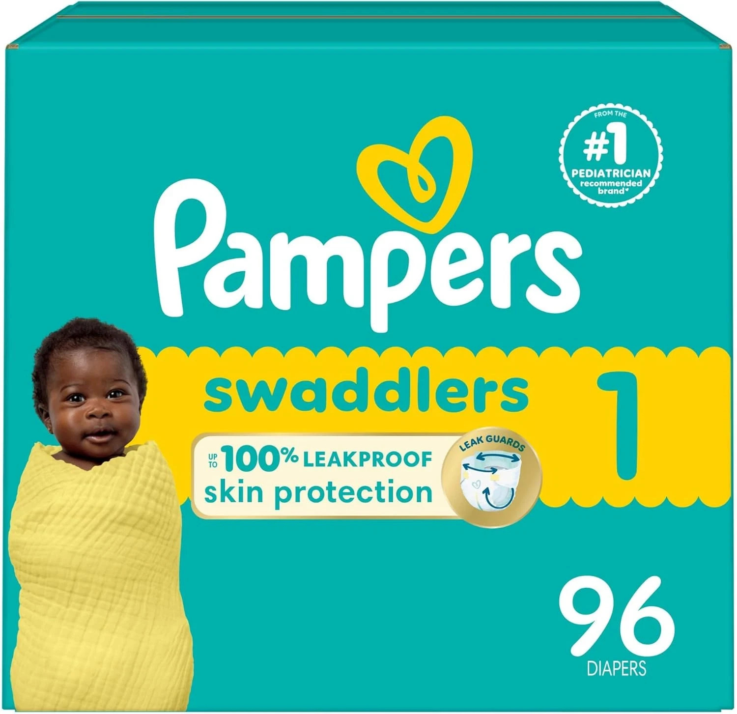 S - Swaddlers - Size 1, 96 Count, Ultra Absorbent Disposable
