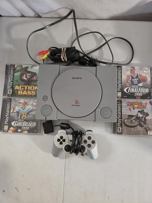 Sony PlayStation 1 PS1 Console Bundle w/ Controller & 4 Games Tested Works Great