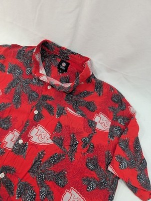 Kansas City Chiefs Shirt Men XL Hawaiian Christmas Red NFL Football Tropical