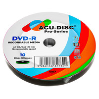10 Pack ACU-DISC Pro-Series Blank Recordable DVD-R 16x 4.7GB 120 Min Discs