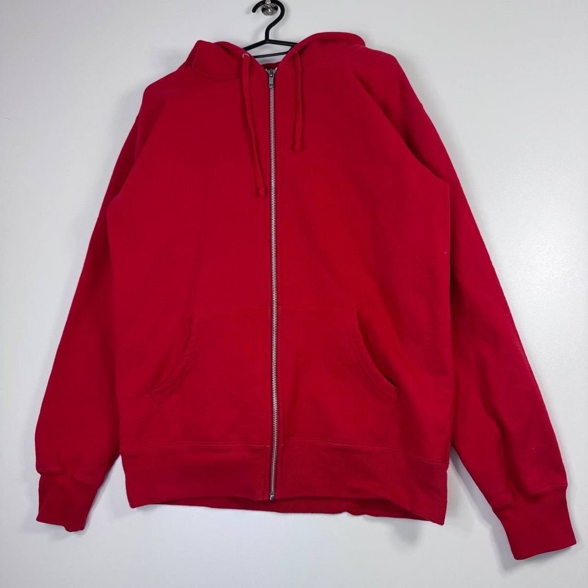 Supreme Zip Up Hoodie Red Box Logo Back Print Made In Canada Mens