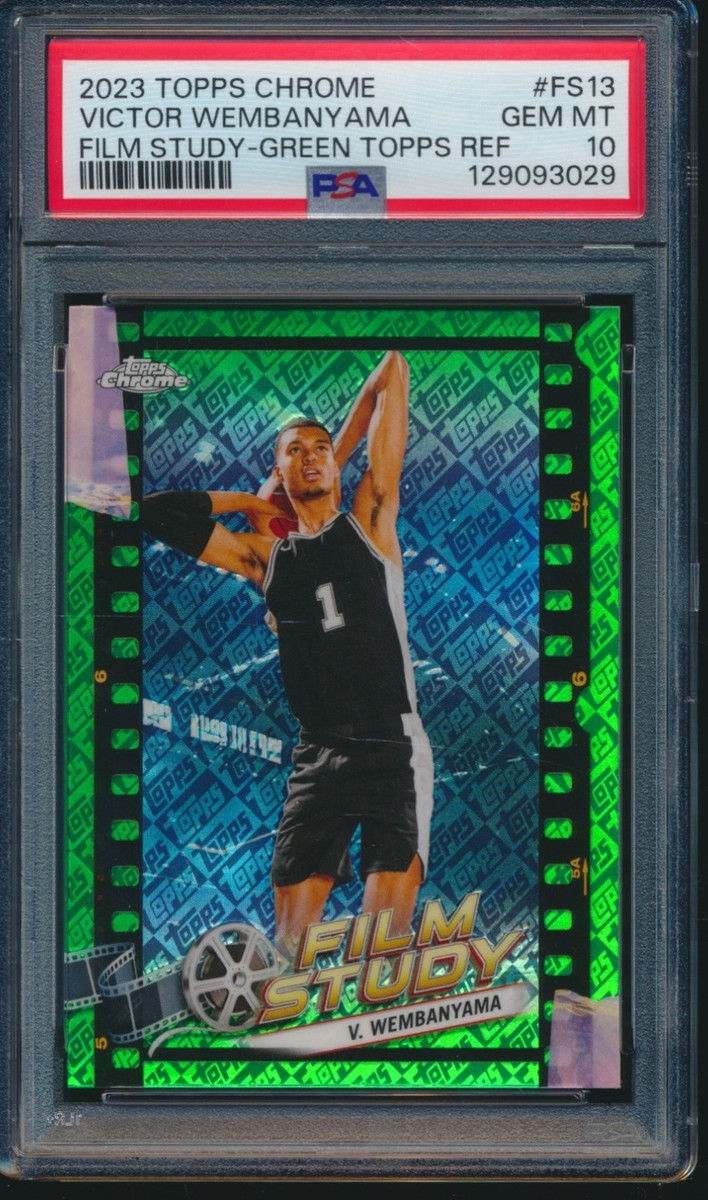 PSA 10 VICTOR WEMBANYAMA 2023 Topps Chrome GREEN REFRACTOR Film