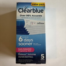 Clearblue Early Detection Pregnancy 6 Days Sooner. 5 Tests Total Exp. 7-31-2028