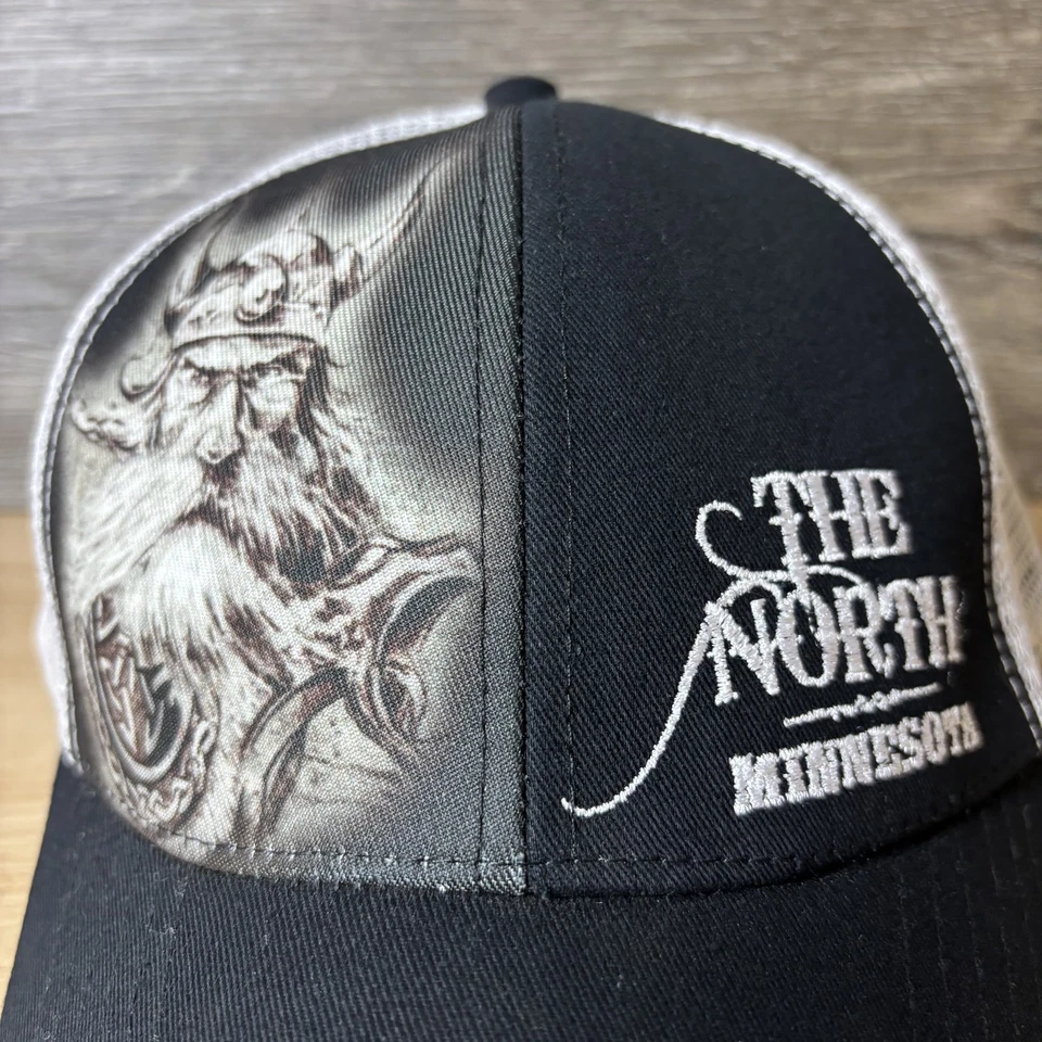 The North Hat Cap Snap Back Mesh Trucker Viking Graphic Mens Minnesota Football Foto 2 de 4