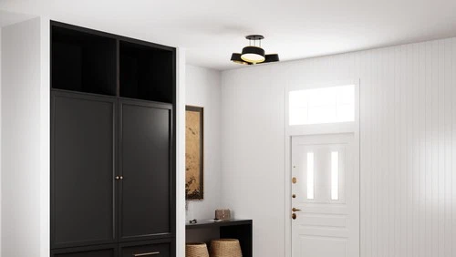 Quoizel BYS1719 Byrnes 19"W LED Semi-Flush Ceiling Fixture - Black - Picture 3 of 7