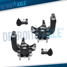 Front Steering Knuckles Hub Bearings Outer Tie Rods Kit for 2008-2011 Ford Focus