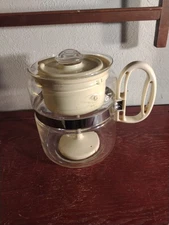 Vtg GEMCO Brand Glass-Perk Glass Stovetop Percolator Coffee Pot 4-8 Cups Almond