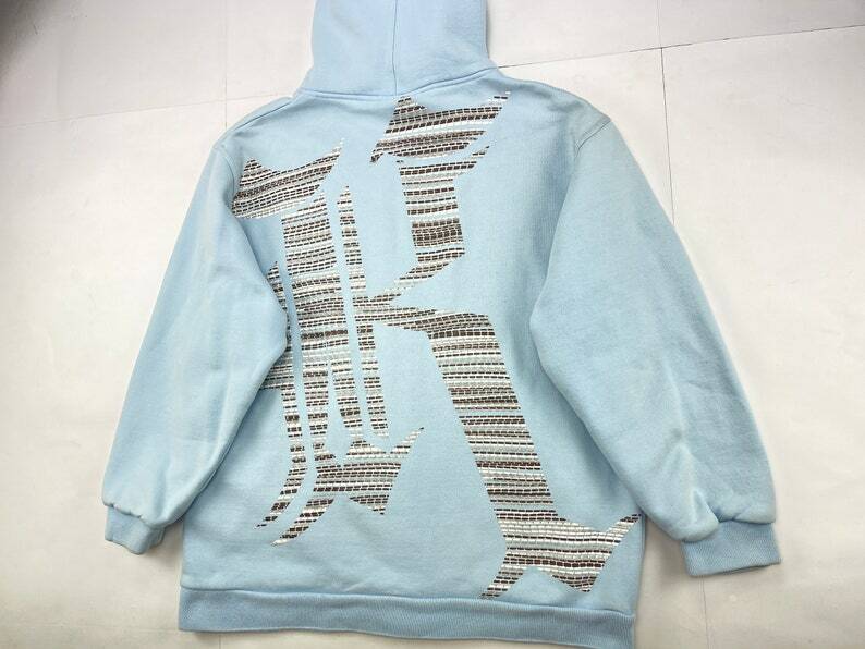 KARL KANI◆カールカナイ Oversized Retro Hoodie [Dusty Blue] KARL KANI hoodie, blue, vintage hip-hop sweatshirt, 90s hip
