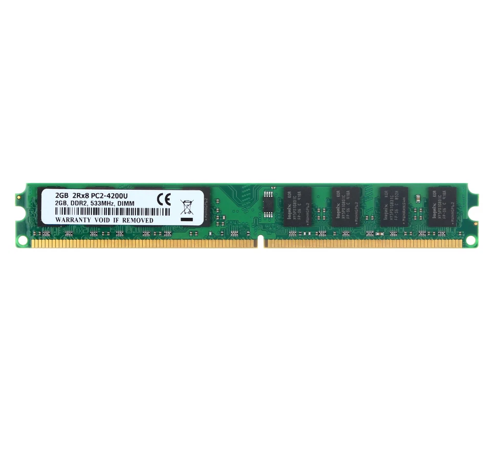 Kit 4GB 2X 2GB 2RX8 PC2-4200 240pin DDR2 ​533Mhz Desktop DIMM INTEL Memory CL6 & - Image 3 of 4