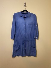 Old Navy Denim Long Sleeve Tie Waist Collared Neckline Button Down Dress Size M