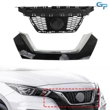 Front Bumper Grille For Nissan Versa 20-22 Grill Upper With Lower Chrome Plastic