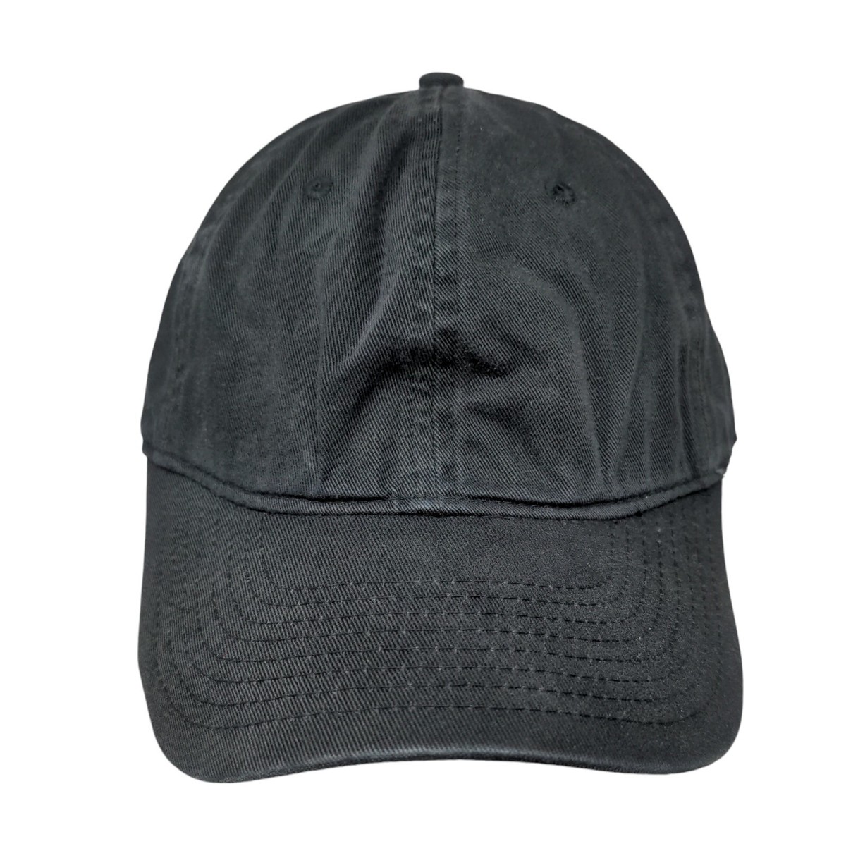 UBI Strapback Hat Black One Size Adjustable Solid Panel Blank