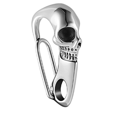 Skull Carabiner Stainless Steel Punk Style Key Chain Dress up Accessories 
