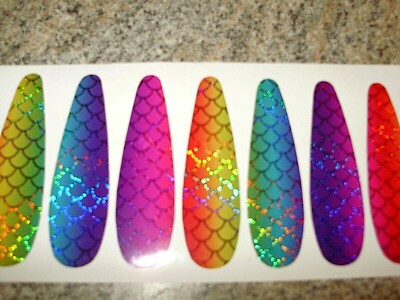 RAINBOW HOLO SCALE  ASST COLORS  HAGEN T Spoon Die Cut Fishing Lure Tape 6 Sizes