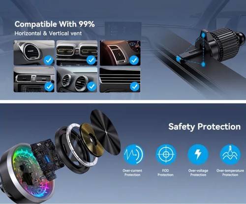 2 in 1 Magnetic 15W Wireless Car Charger For MagSafe Apple Watch 9 iPhone 15 14 - Picture 10 of 16