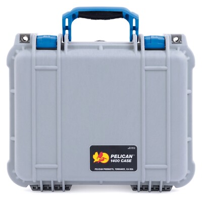 Silver & Blue Pelican 1400 case with foam. | eBay