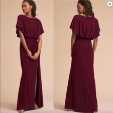 Womens BHLDN Lena Dress Wine Burgundy Size 2 Wedding Guest Bridesmaid 