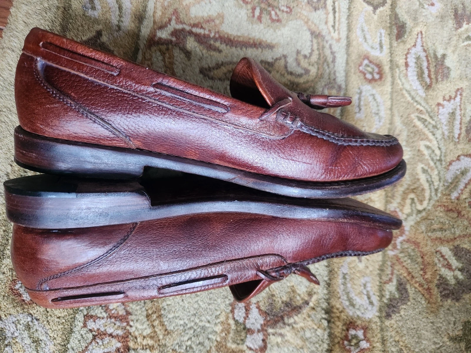 Autentici mocassini COACH uomo mogano penny scarpe nappe taglia 8 5 M vintage
