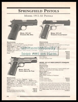 1999 SPRINGFIELD 1911-A1 Standard Mil-Spec, Stan & Lightweight