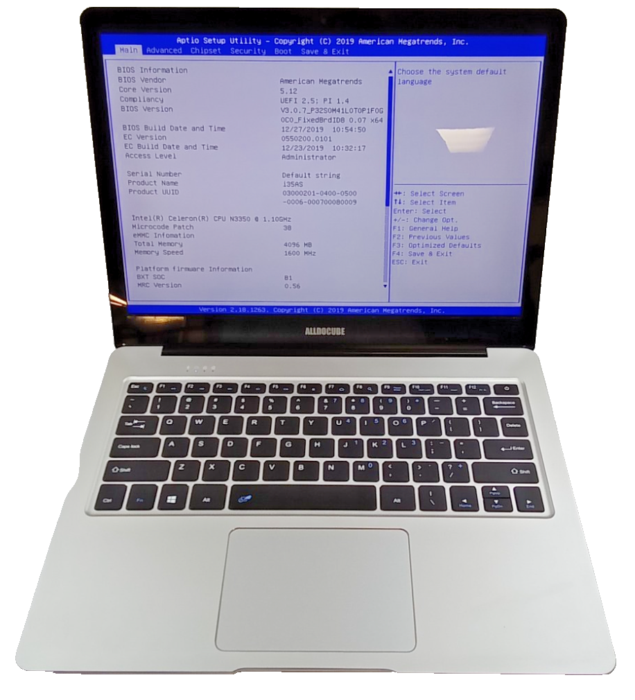 Alldocube Kbook Lite Model i35A Intel Celeron N3360 GB RAM