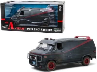 GL13567 1/18 THE A-TEAM 1983 GMC VANDURA WEATHERED WITH BULLET