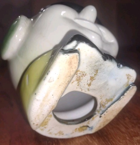 Vintage Snowman Ceramic Bank - 1950s Top Hat Ear Muffs Bowtie Bisque 62/08 - Picture 5 of 6
