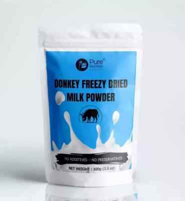 100% PURE NATURAL HERBS DONKEY MILK POWDER FREEZE DRIED 100GM (3.5 Oz)