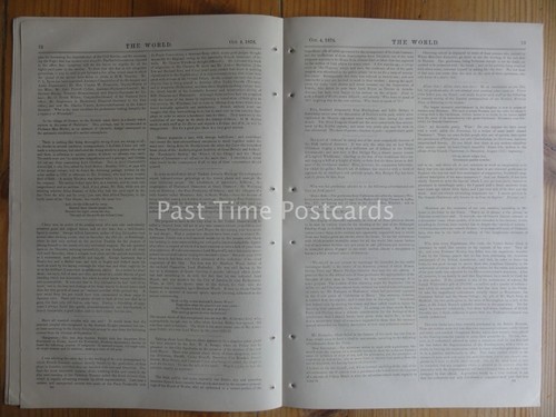1876 THE WORLD - A Journal for Men & Women NEWSPAPER 4th Oct Social & Political - Picture 12 of 12