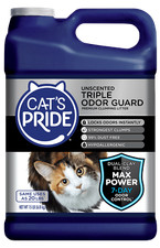 Cat's Pride Max Power Triple Odor Guard Unscented Clumping Cat Litter, 15 lb Jug