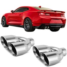 Pair Exhaust Muffler Tip 2.5 In3.5 Dual Slant Cut For Chevrolet Camaro Ss Ls Pair Exhaust Muffler Tip 2.5 In3.5 Dual Slant Cut For Chevrolet Camaro Ss Ls