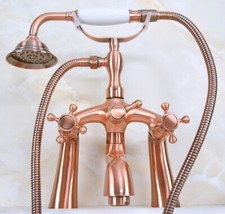 Red Copper Brass Bathroom Claw foot Tub Faucet / Filler With Hand Shower sna154
