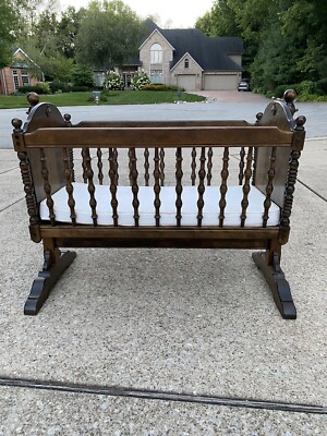 Ethan Allen Dark Antiqued Pine Old Tavern Cradle | eBay