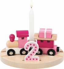 Geburtstagszug LILLE + Zahlen 1-6 rosa Geburtstagskerzenhalter Kindergeburtstag