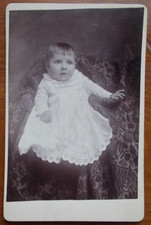 Anoka, Minnesota Cabinet Portrait Victorian Baby in white gown BY J.L. Bland