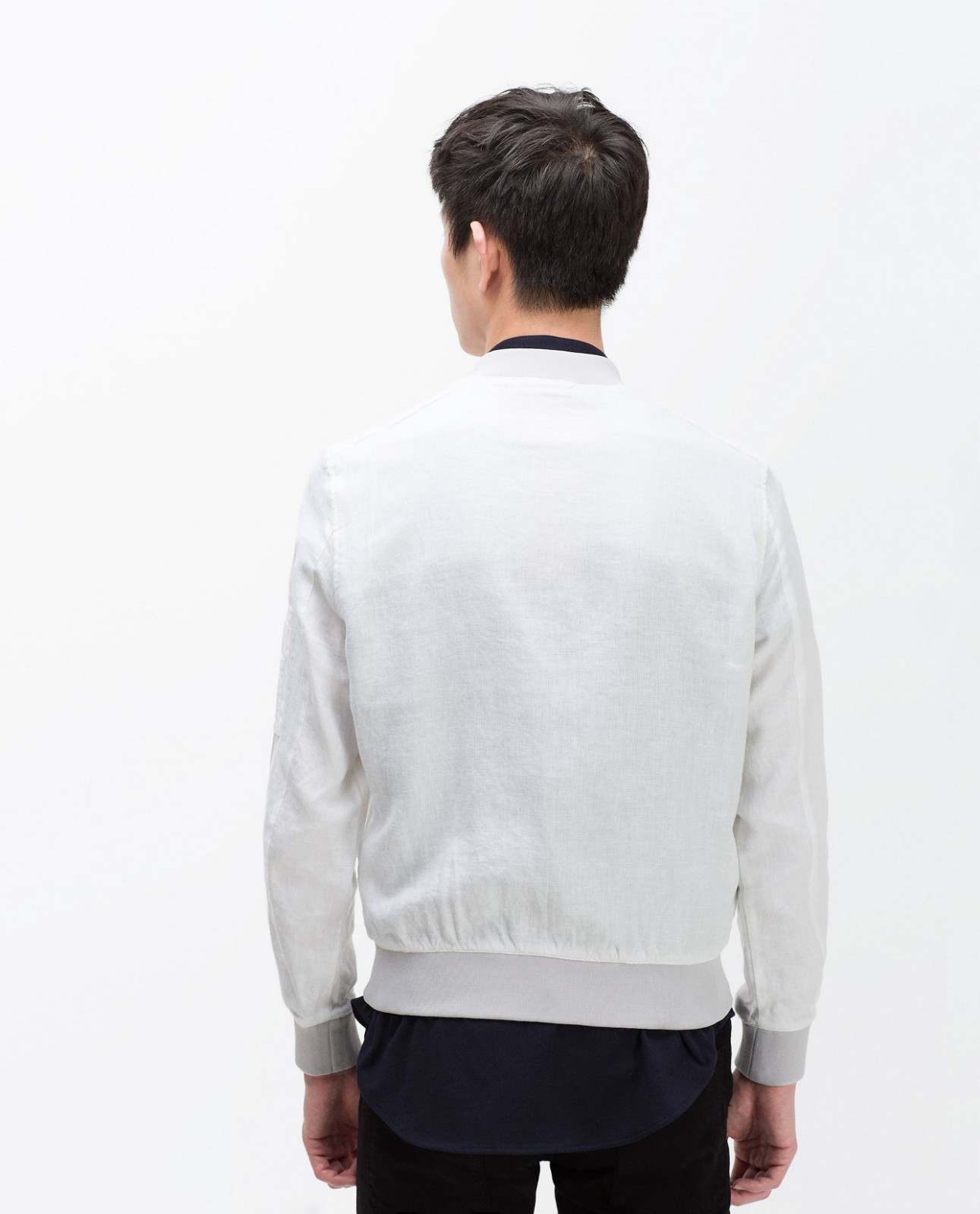 Zara Man Basic White Linen Lightweight 