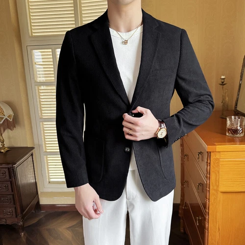 OFF WHITE Tuta uomo casual velluto a coste slim fit giacca alla moda bell cappotti business