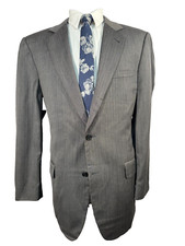 JOS. A. BANK Mens Gray HERRINGBONE Wool Suit Sport Coat Blazer Jacket 42L
