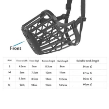 Large Pet Dog Basket Muzzle Mouth Cover Mesh Cage NoBarking Biting Chewing Black