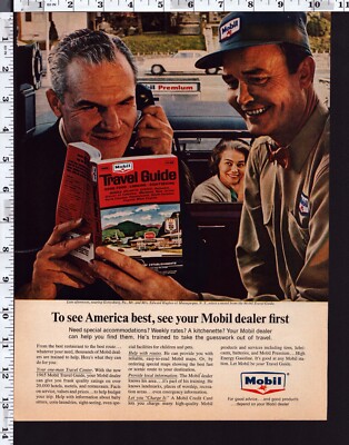 1965 Vintage Print Ad Mobil Oil USA