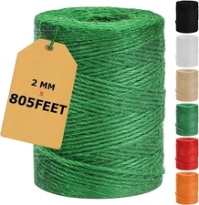 805FT Natural Jute Twine String, Bulk Hemp Jute Rope Cord Twine for Crafts....