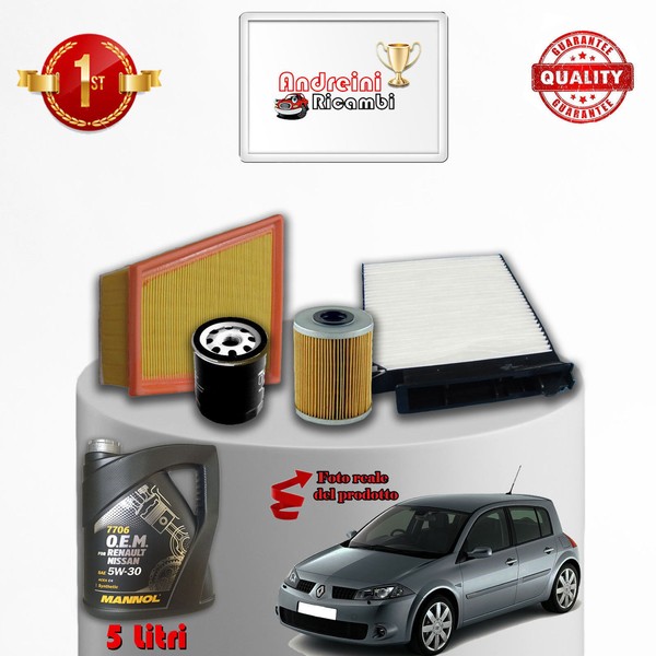 Inspektionskit Filter Und ÖL Renault Megane II 1.9 DCI 81KW 110CV Von 2008->-image