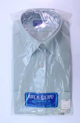 NOS VTG Kool Knit Short Sleeve Dress Shirt Montgomery Ward Light Green 14.5 NEW