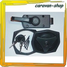 Türschloss für Caravan, Wohnmobil. Wohnwagen schwarz, rund Türschloß, Schloss