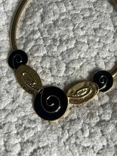 Vintage Gold And Black Y2K Women’s Chunky Statement Necklace - Picture 4 of 5
