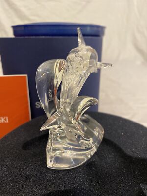 SWAROVSKI Crystal Figurine DOLPHIN On Wave 7644 001 - 190365 | eBay